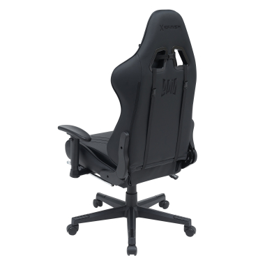 gaming stuhl schwarz epic kunstleder bewegliche armlehnen lumbal und nackenkissen kopfstutze ausziehbare fussstutze 9