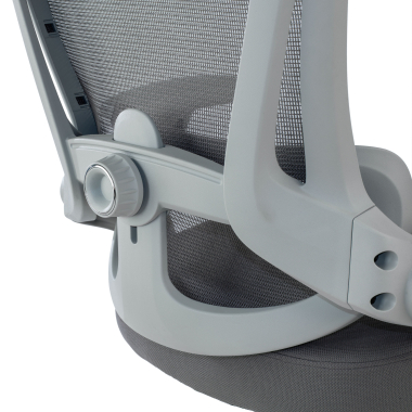 ergonomischer burostuhl weiss grau optima netzstoff hochklappbare armlehnen doppelte lordosenstutze kopfstutze 5