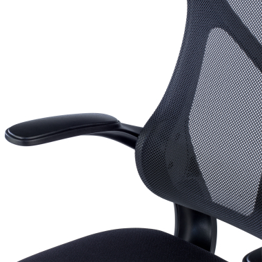 burostuhl schwarz raptor netzstoff hochklappbare armlehnen 8