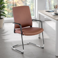 Freischwinger Stuhl Bali, ergonomische Rückenlehne, Kunstleder 210870 - (Outlet)