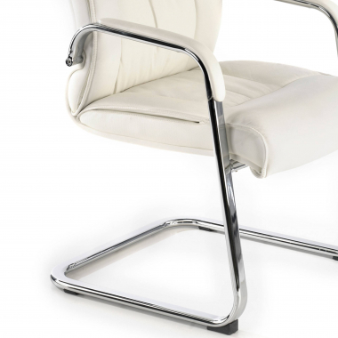 outlet burostuhl weiss atlanta naturleder feste armlehnen 7