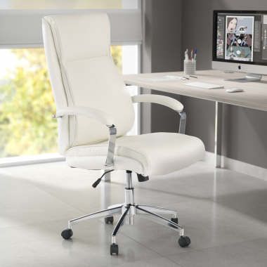 outlet burostuhl weiss counter kunstleder feste armlehnen 2