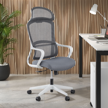 outlet burostuhl weiss grau nebula netzstoff feste armlehnen 2